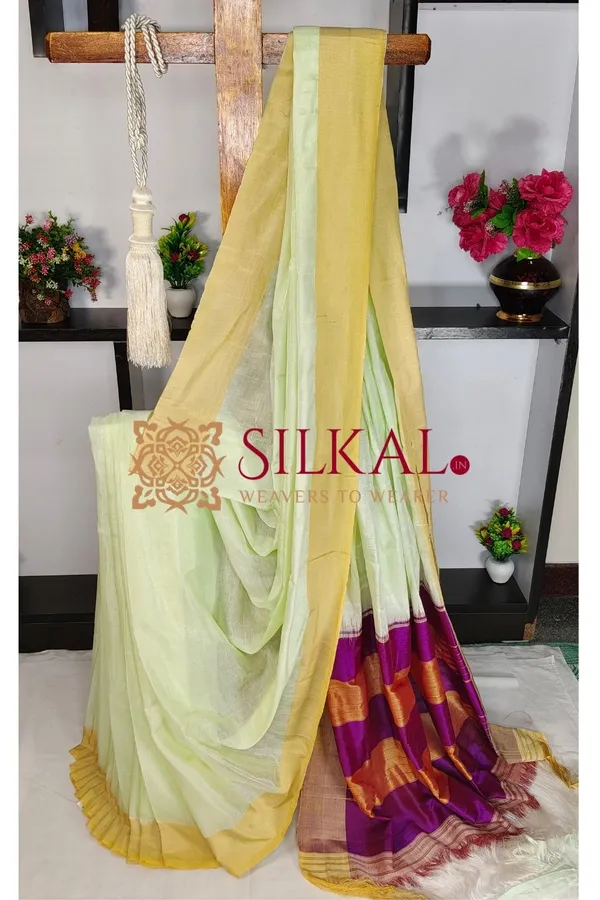 Ilkal_Handloom_Viscose_Silk_Chikki_Paras_Border_Saree_Code-_SKL03833