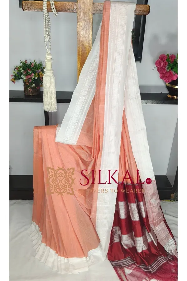Ilkal_Handloom_Viscose_Silk_Chikki_Paras_Border_Saree_Code-_SKL03841
