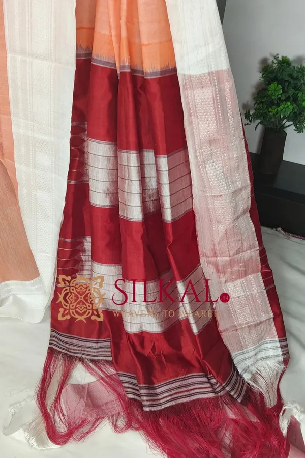Ilkal_Handloom_Viscose_Silk_Chikki_Paras_Border_Saree_Code-_SKL03841