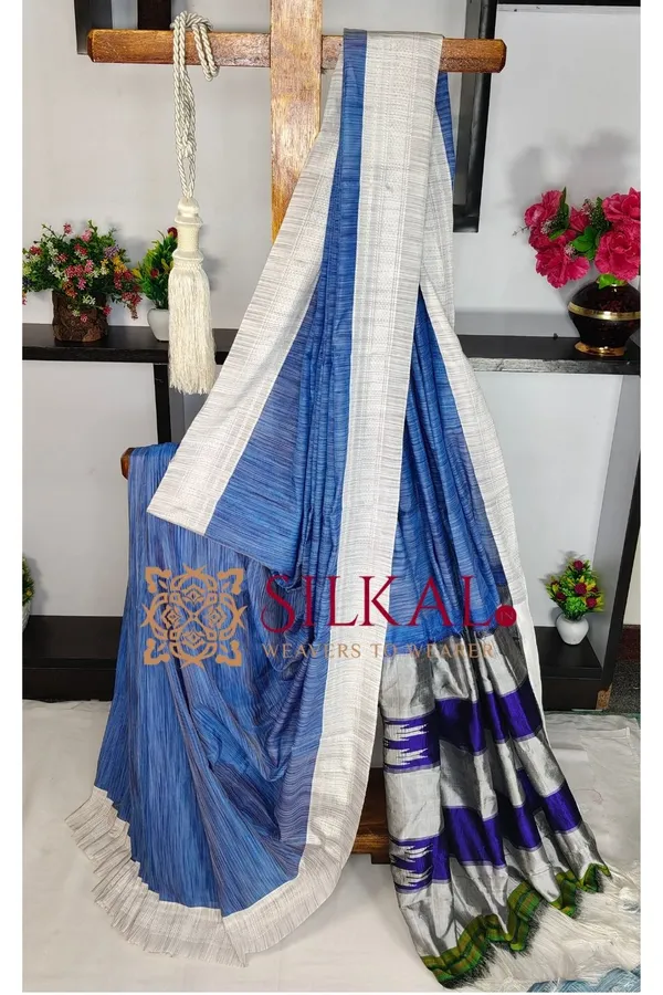 Ilkal_Handloom_Viscose_Silk_Chikki_Paras_Border_Saree_SKL03834
