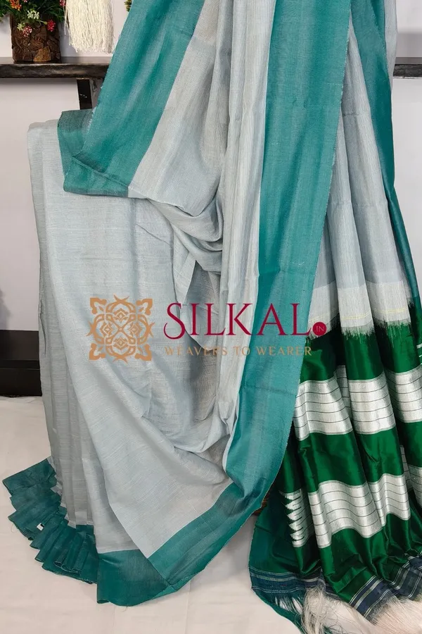 Ilkal_Handloom_Viscose_Silk_Chikki_Paras_Border_Saree_SKL03835