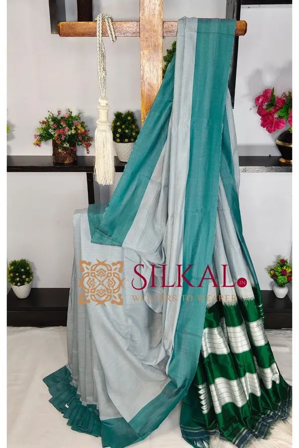 Ilkal_Handloom_Viscose_Silk_Chikki_Paras_Border_Saree_SKL03835