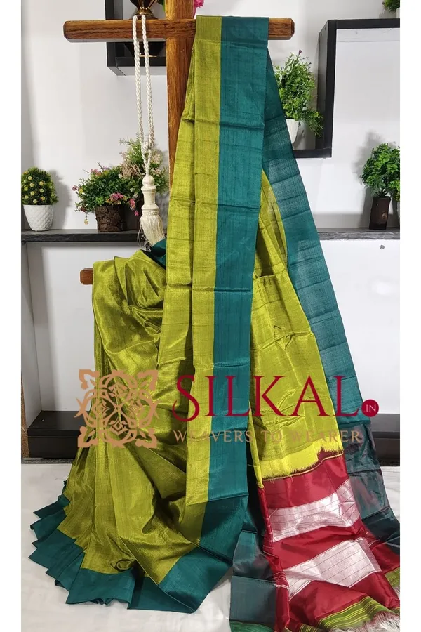 Ilkal_Handloom_Viscose_Silk_Chikki_Paras_Border_Saree_Saree_Code-_SKL03329