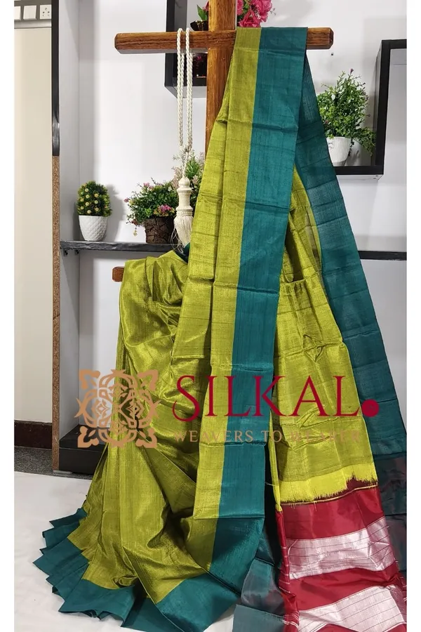 Ilkal_Handloom_Viscose_Silk_Chikki_Paras_Border_Saree_Saree_Code-_SKL03329