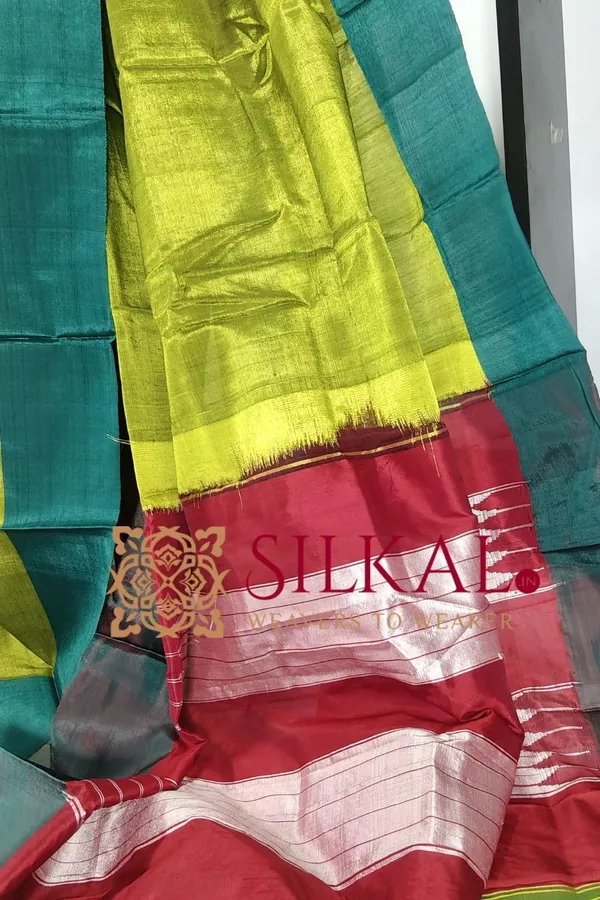 Ilkal_Handloom_Viscose_Silk_Chikki_Paras_Border_Saree_Saree_Code-_SKL03329