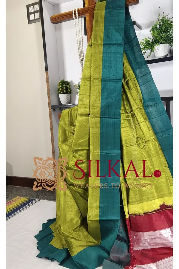 Ilkal_Handloom_Viscose_Silk_Chikki_Paras_Border_Saree_Saree_Code-_SKL03329