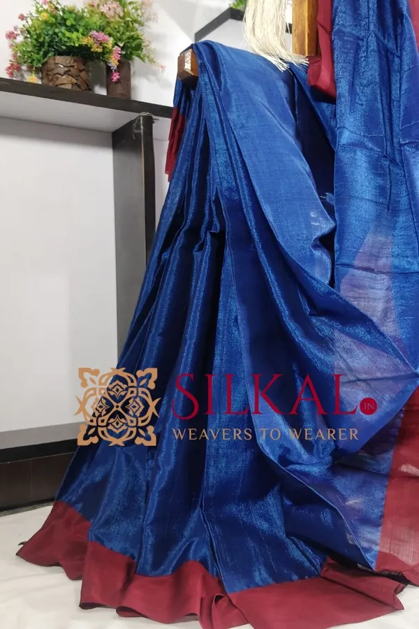 Ilkal_Handloom_Viscose_Silk_Chikki_Paras_Border_Saree_Saree_Code-_SKL03330