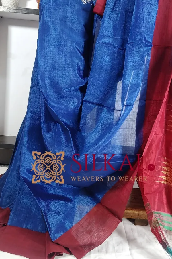 Ilkal_Handloom_Viscose_Silk_Chikki_Paras_Border_Saree_Saree_Code-_SKL03330