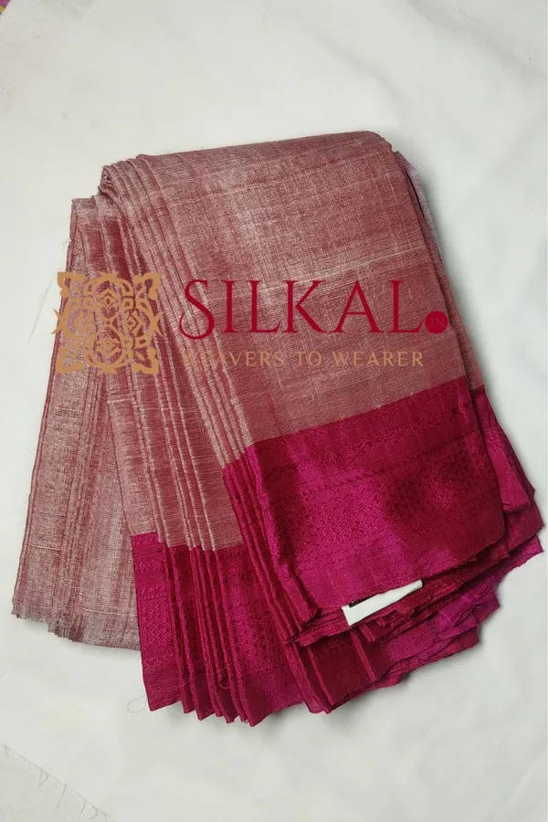 Ilkal_Handloom_Viscose_Silk_Chikki_Paras_Border_Saree_Saree_Code-_SKL03332
