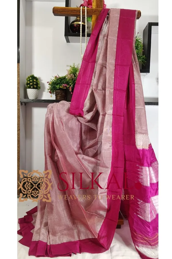Ilkal_Handloom_Viscose_Silk_Chikki_Paras_Border_Saree_Saree_Code-_SKL03332