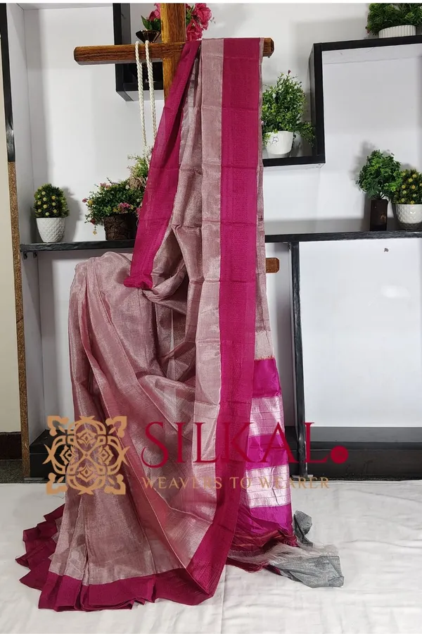 Ilkal_Handloom_Viscose_Silk_Chikki_Paras_Border_Saree_Saree_Code-_SKL03332
