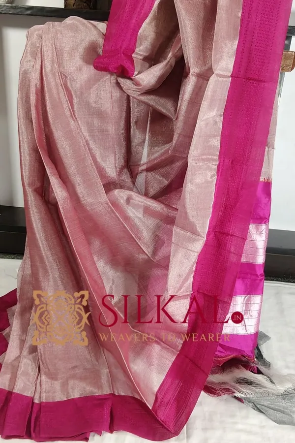 Ilkal_Handloom_Viscose_Silk_Chikki_Paras_Border_Saree_Saree_Code-_SKL03332