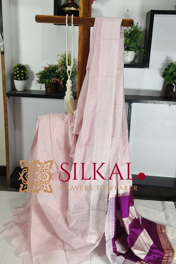Ilkal_Handloom_Viscose_Silk_Chikki_Paras_Border_Saree_Saree_Code-_SKL03333