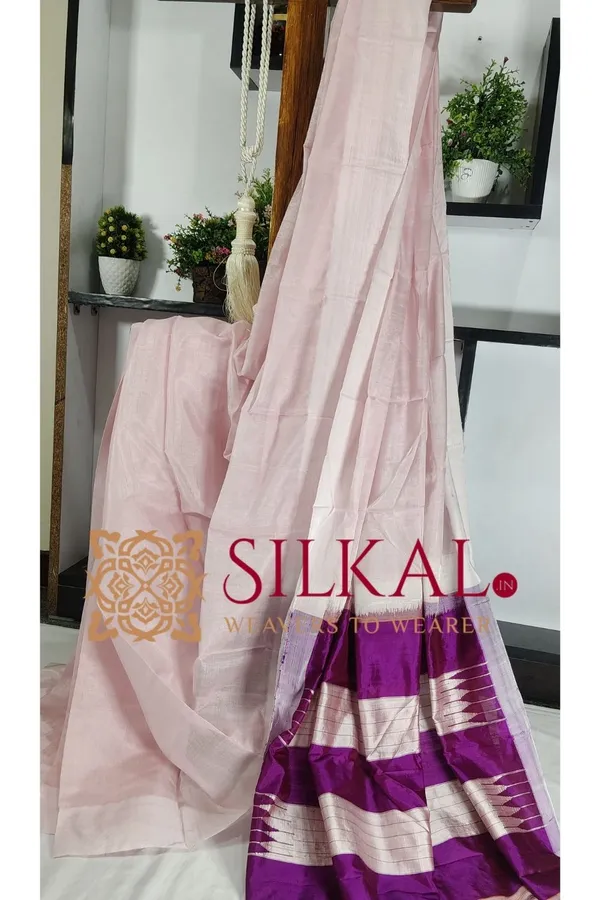 Ilkal_Handloom_Viscose_Silk_Chikki_Paras_Border_Saree_Saree_Code-_SKL03333