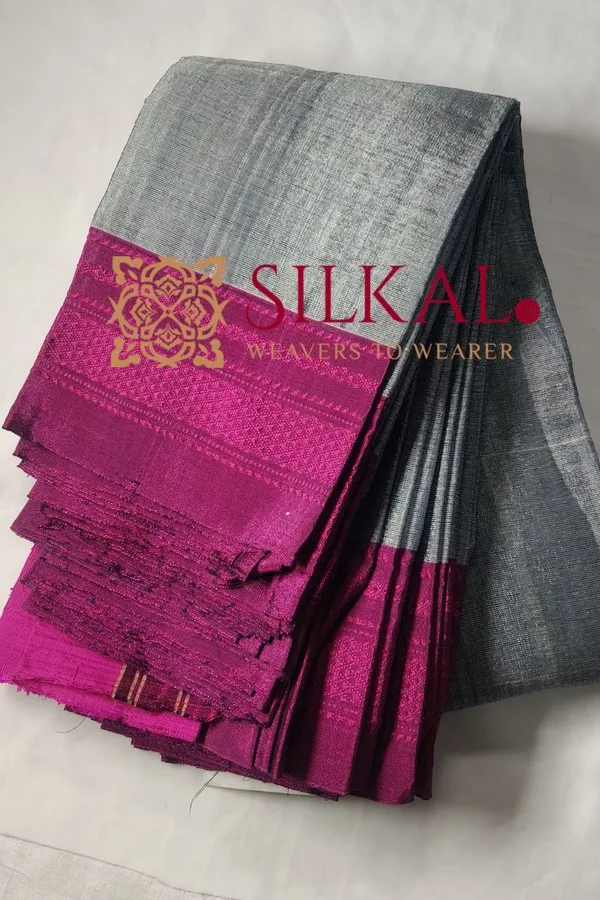 Ilkal_Handloom_Viscose_Silk_Chikki_Paras_Border_Saree_Saree_Code-_SKL03335