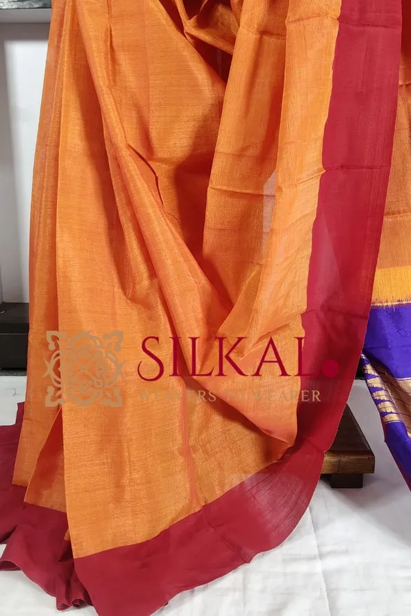 Ilkal_Handloom_Viscose_Silk_Chikki_Paras_Border_Saree_Saree_Code-_SKL03336