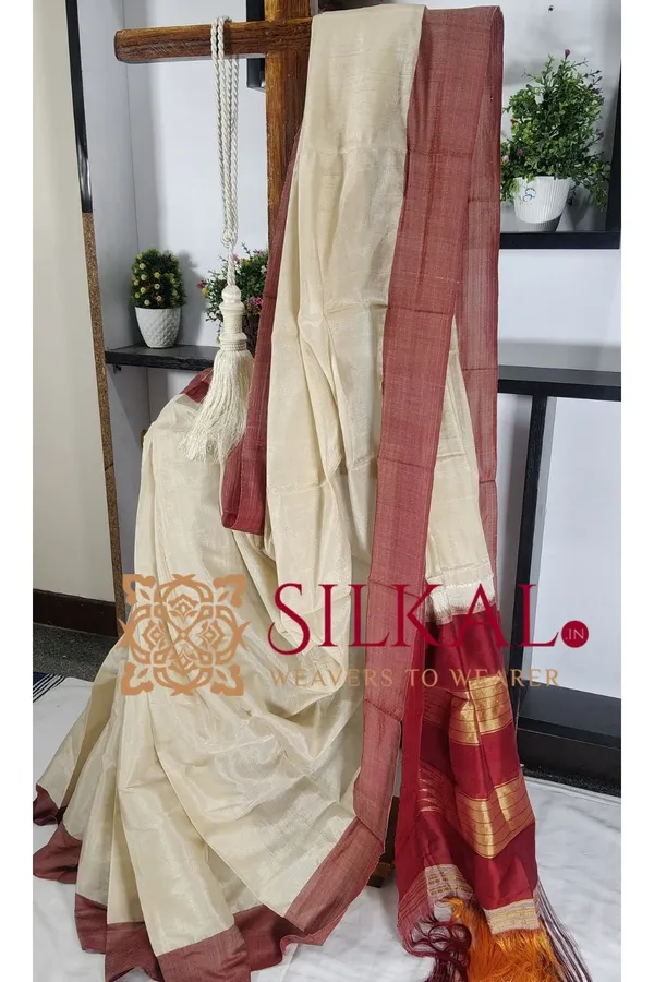 Ilkal_Handloom_Viscose_Silk_Chikki_Paras_Border_Saree_Saree_Code-_SKL03337