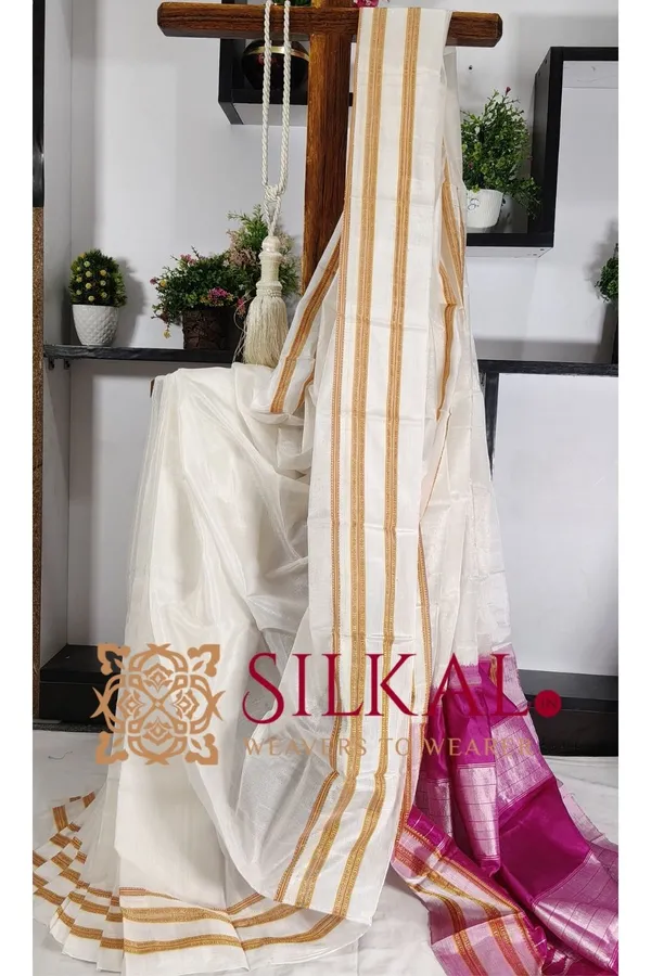 Ilkal_Handloom_Viscose_Silk_Gayatri_Border_Saree_Saree_Code-_SKL03338