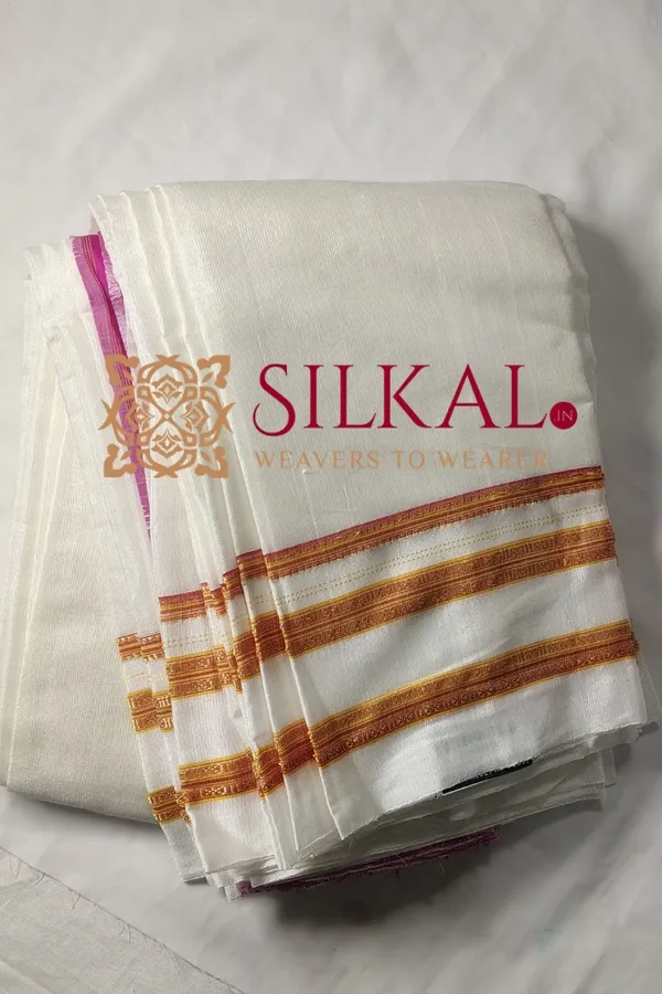 Ilkal_Handloom_Viscose_Silk_Gayatri_Border_Saree_Saree_Code-_SKL03338