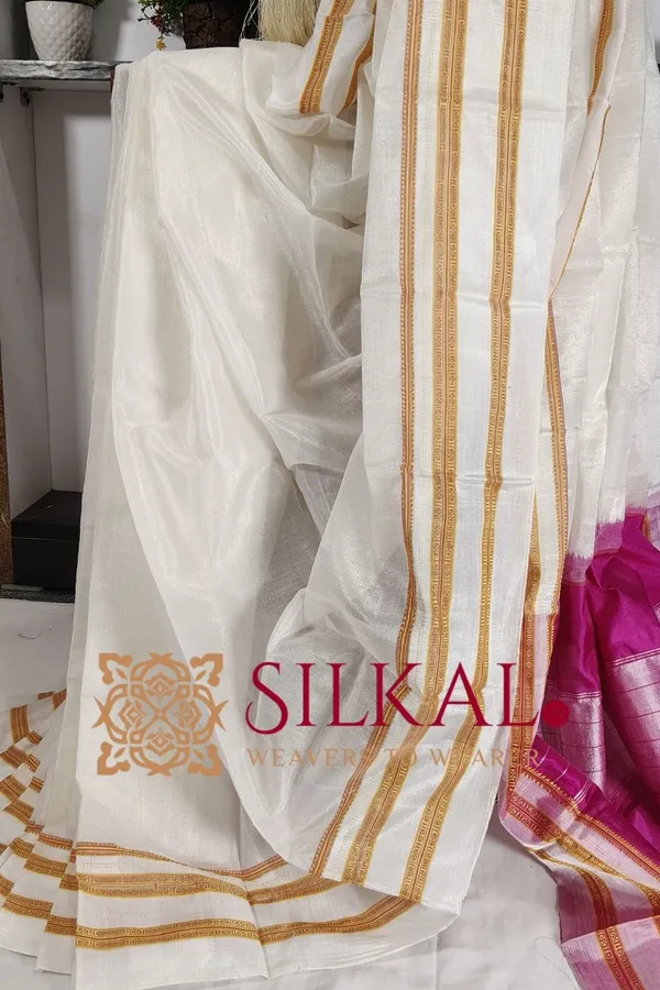Ilkal_Handloom_Viscose_Silk_Gayatri_Border_Saree_Saree_Code-_SKL03338
