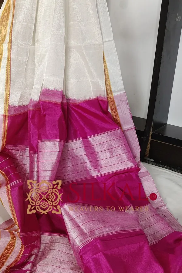 Ilkal_Handloom_Viscose_Silk_Gayatri_Border_Saree_Saree_Code-_SKL03338