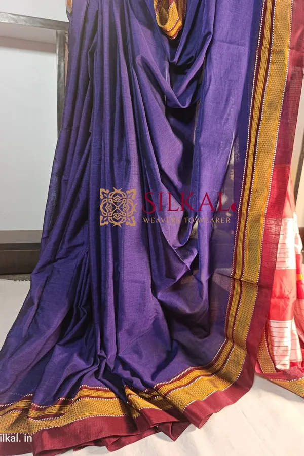 Ilkal_Handloom_Weaved_Special_Mercerised_Cotton_With_Pure_Silk_Pallu_Saree_Saree_Code-_SKL1741