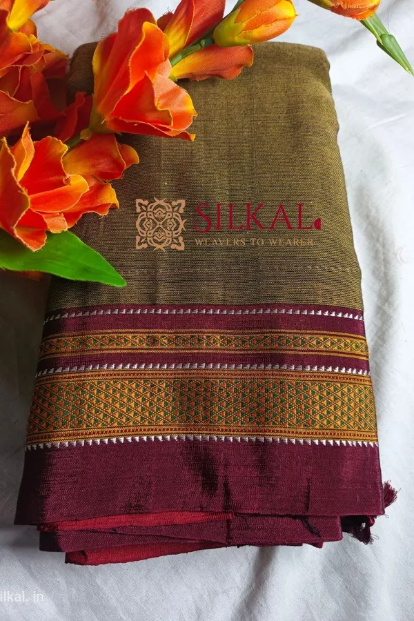 Ilkal_Handloom_Weaved_Special_Mercerised_Cotton_With_Pure_Silk_Pallu_Saree_Code-_SKL1734