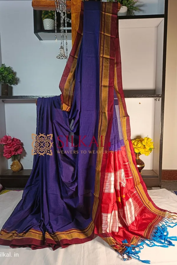 Ilkal_Handloom_Weaved_Special_Mercerised_Cotton_With_Pure_Silk_Pallu_Saree_Saree_Code-_SKL1741
