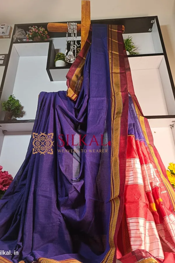 Ilkal_Handloom_Weaved_Special_Mercerised_Cotton_With_Pure_Silk_Pallu_Saree_Saree_Code-_SKL1741