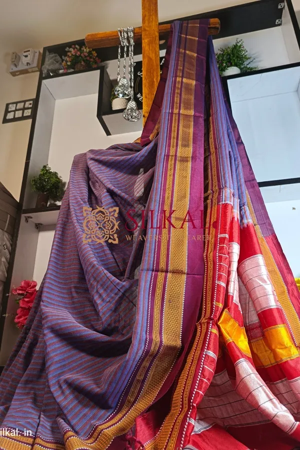 Ilkal_Handloom_Weaved_Special_Mercerised_Cotton_With_Pure_Silk_Pallu_Saree_Saree_Code-_SKL1736
