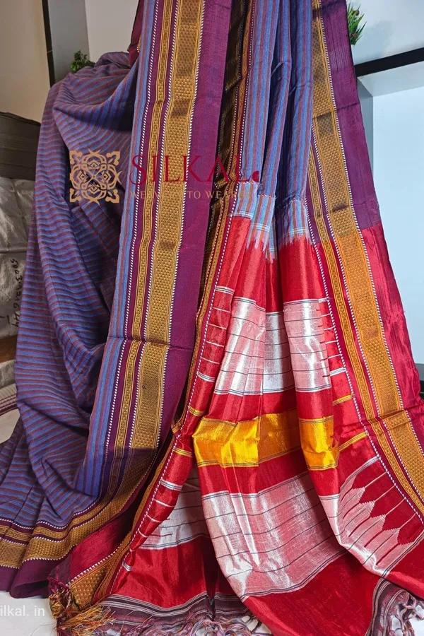Ilkal_Handloom_Weaved_Special_Mercerised_Cotton_With_Pure_Silk_Pallu_Saree_Saree_Code-_SKL1736