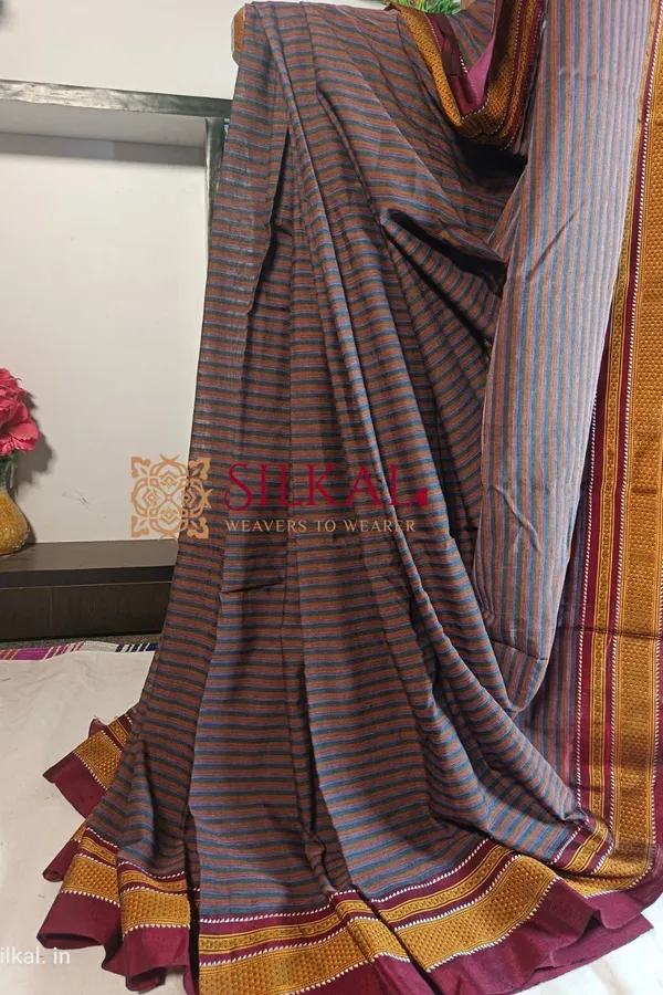 Ilkal_Handloom_Weaved_Special_Mercerised_Cotton_With_Pure_Silk_Pallu_Saree_Saree_Code-_SKL1740