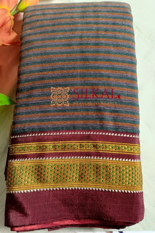 Ilkal_Handloom_Weaved_Special_Mercerised_Cotton_With_Pure_Silk_Pallu_Saree_Saree_Code-_SKL1740
