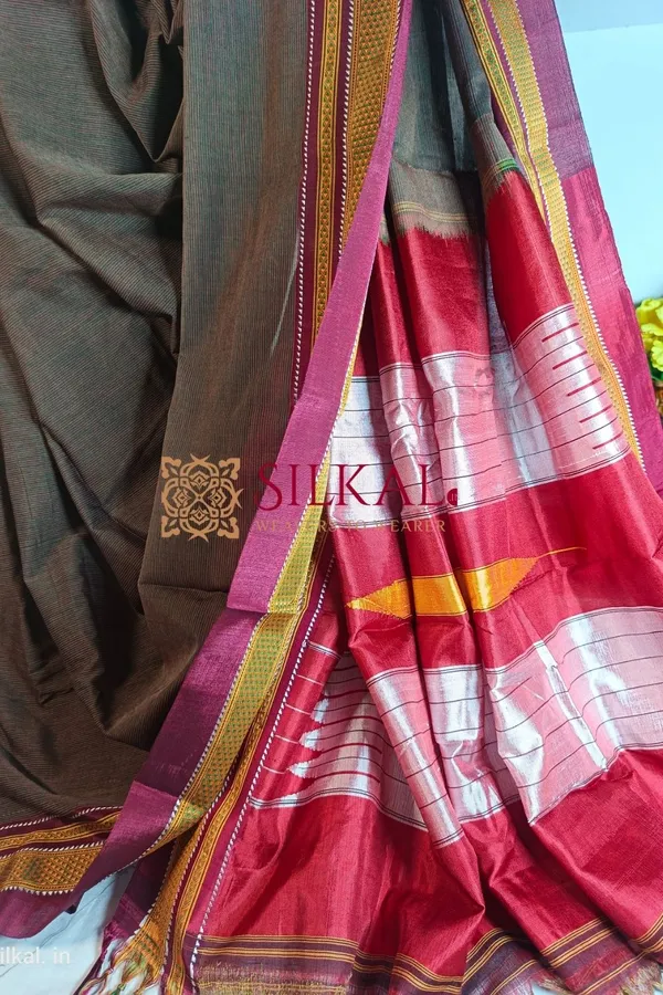Ilkal_Handloom_Weaved_Special_Mercerised_Cotton_With_Pure_Silk_Pallu_Saree_Saree_Code-_SKL1739