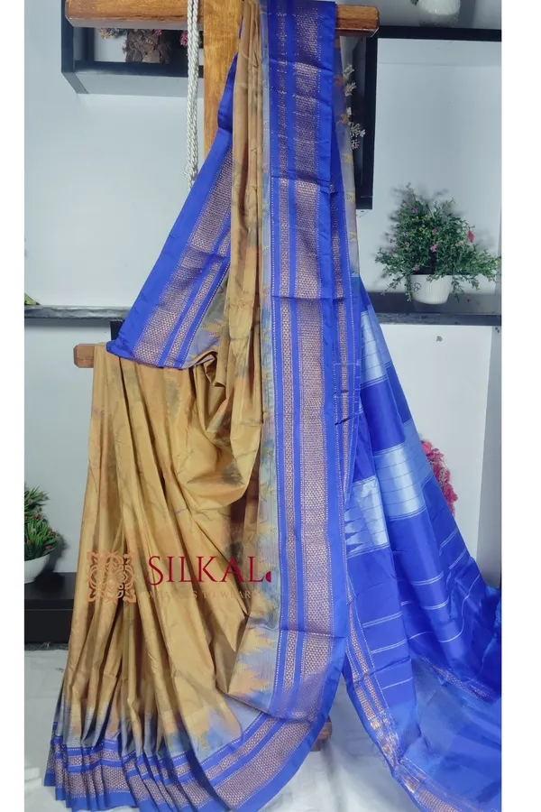 Ilkal_Ikkat_Print_Cotton_Silk_Saree_Code-_SKL1814