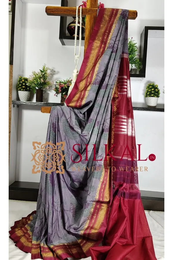 Ilkal_Ikkat_Print_Cotton_Silk_Saree_SKL03315