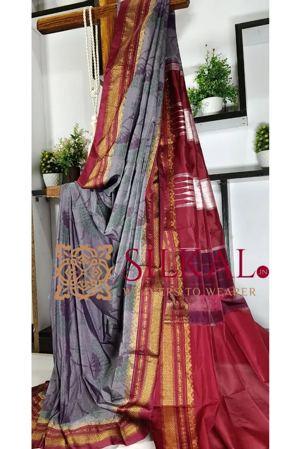 Ilkal_Ikkat_Print_Cotton_Silk_Saree_SKL03315