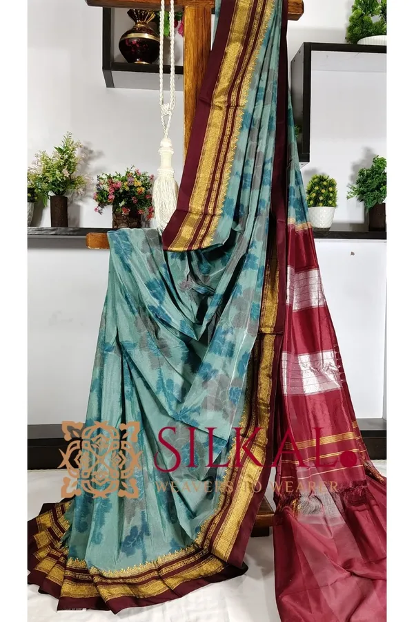 Ilkal_Ikkat_Print_Cotton_Silk_Saree_SKL03318