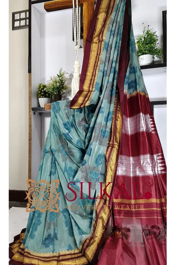 Ilkal_Ikkat_Print_Cotton_Silk_Saree_SKL03318
