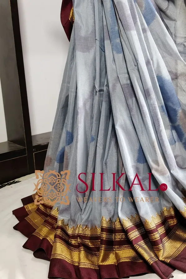 Ilkal_Ikkat_Print_Cotton_Silk_Saree_SKL03321