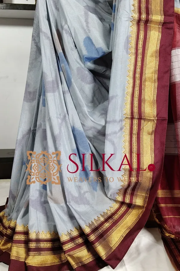 Ilkal_Ikkat_Print_Cotton_Silk_Saree_SKL03321