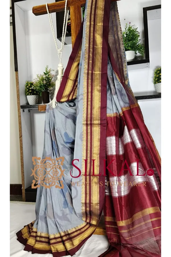 Ilkal_Ikkat_Print_Cotton_Silk_Saree_SKL03321