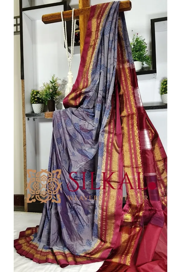 Ilkal_Ikkat_Print_Cotton_Silk_Saree_SKL03323