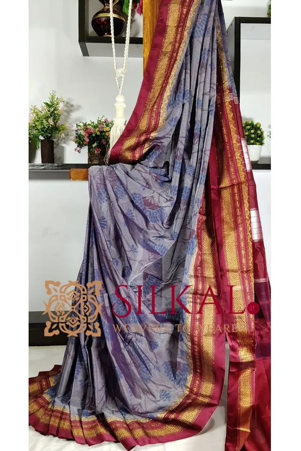 Ilkal_Ikkat_Print_Cotton_Silk_Saree_SKL03323