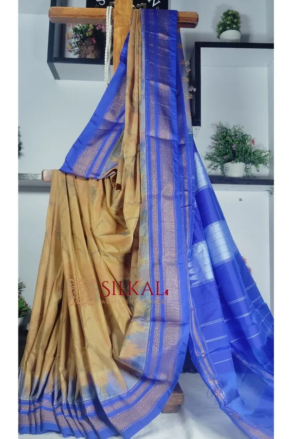 Ilkal_Ikkat_Print_Cotton_Silk_Saree_Code-_SKL1814