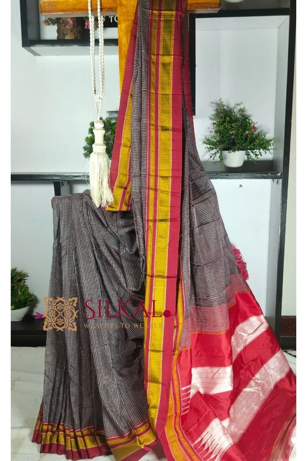 Ilkal_Kaddi_Cotton_Saree_Code-_SKL1494