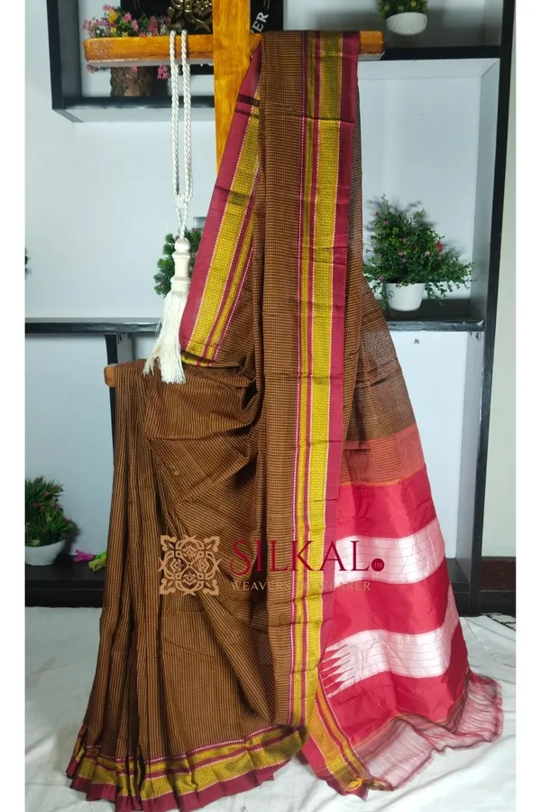 Ilkal_Kaddi_Cotton_Saree_Code-_SKL1830