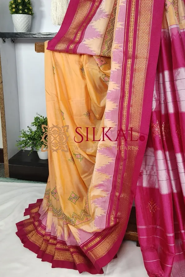 Ilkal_Kasuti_Tample_Border_Sarees_Code-_SKL03655