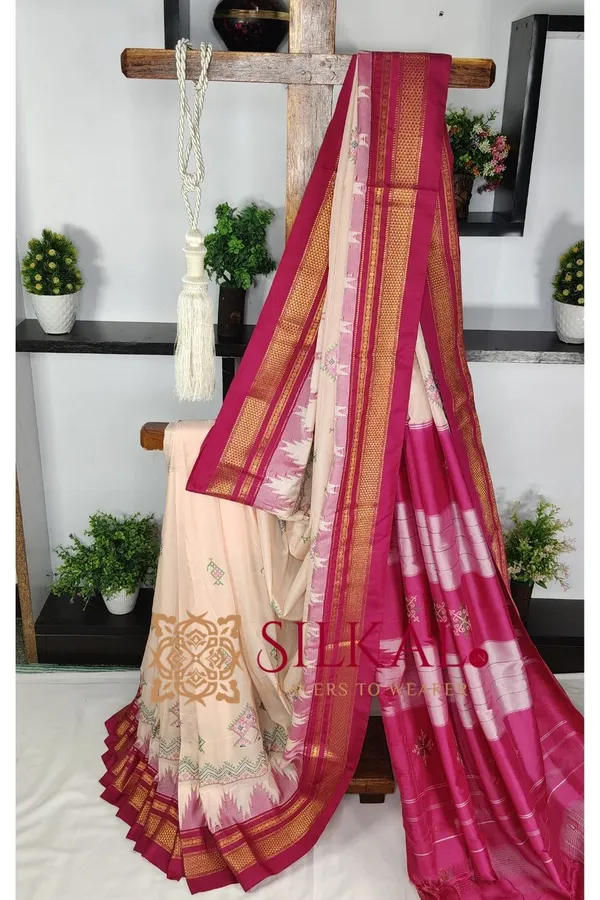 Ilkal_Kasuti_Tample_Border_Sarees_Code-_SKL03656