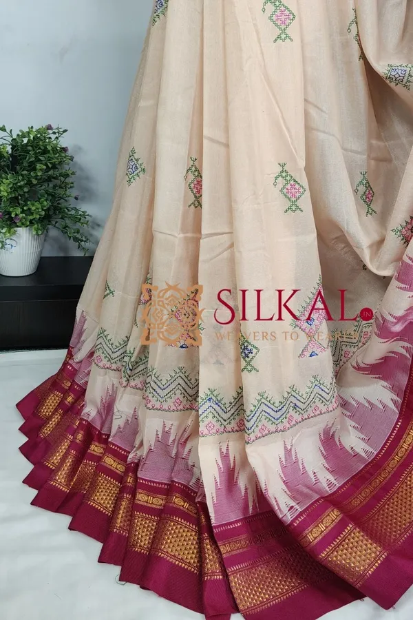Ilkal_Kasuti_Tample_Border_Sarees_Code-_SKL03656